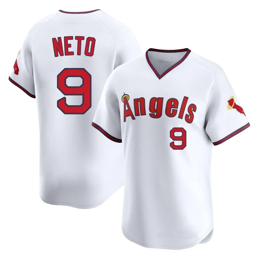 Los Angeles Angels #9 Zach Neto Player White HOLBERT T-shirt Home Limited Stitched Jerseys