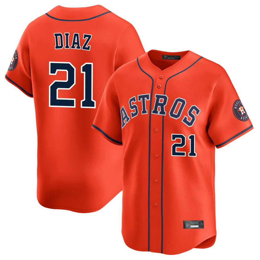 Houston Astros #21 Yainer Diaz Player Orange HOLBERT Home Limited Stitched Jerseys