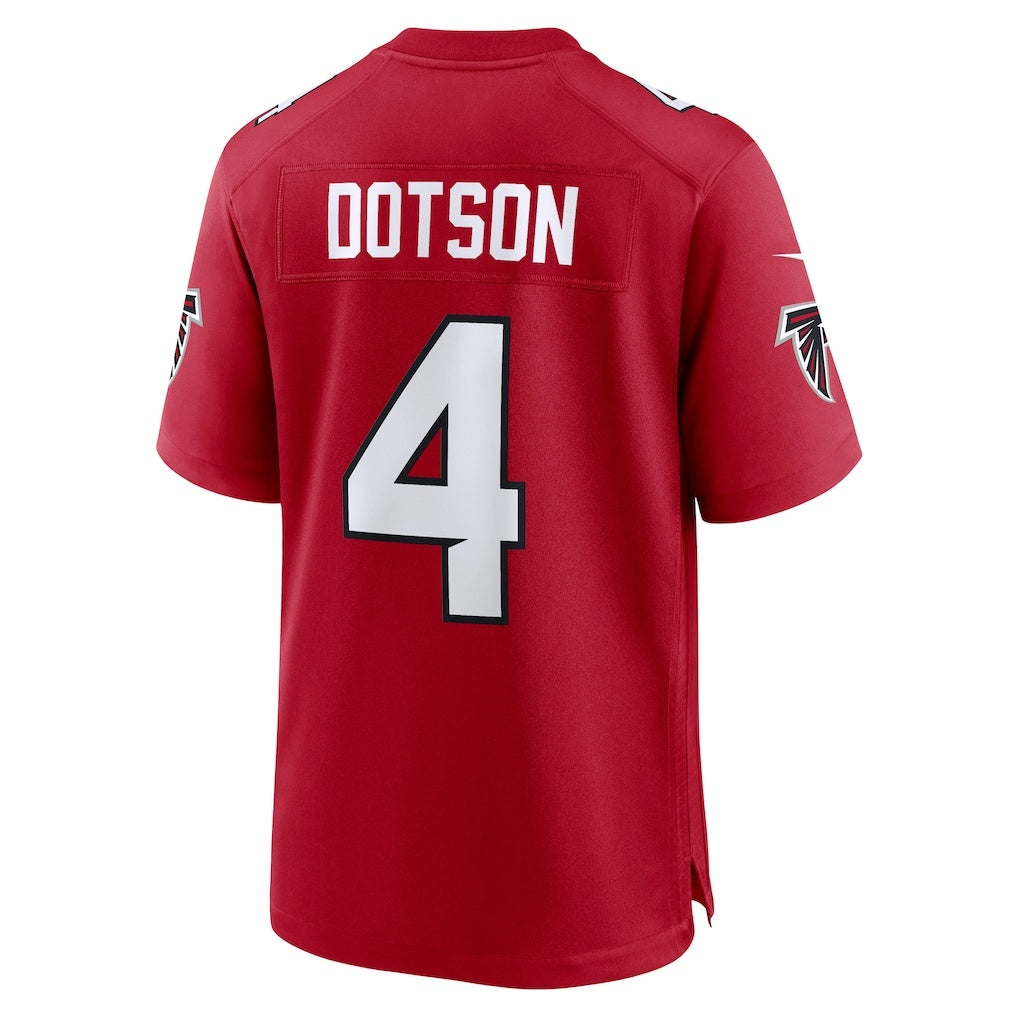 A.Falcons #4 Jahan Dotson Red HOLBERT Team Game Jersey