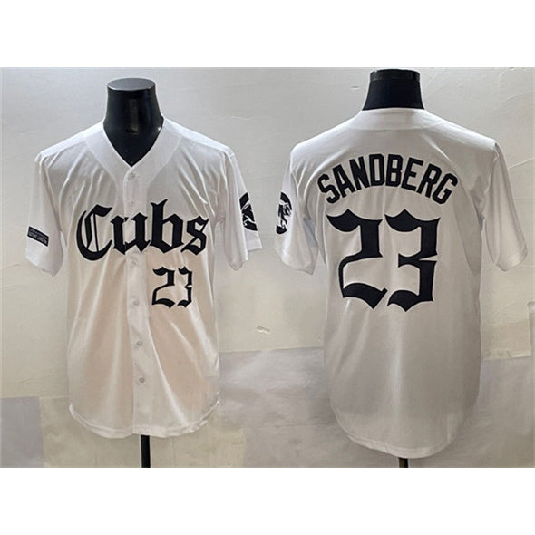 Chicago Cubs #23 Ryne Sandberg White HOLBERT 'Gothic North Side Edition' Vapor Premier Limited Stitched Jersey