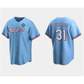 Texas Rangers #31 Max Scherzer Blue HOLBERT 2023 World Series Stitched Jersey
