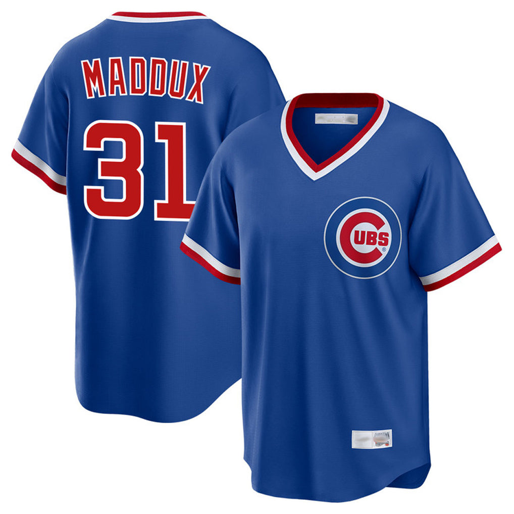 Chicago Cubs #31 Greg Maddux Player Royal HOLBERT T-shirt Cooperstown Collection Limited Stitched Jerseys