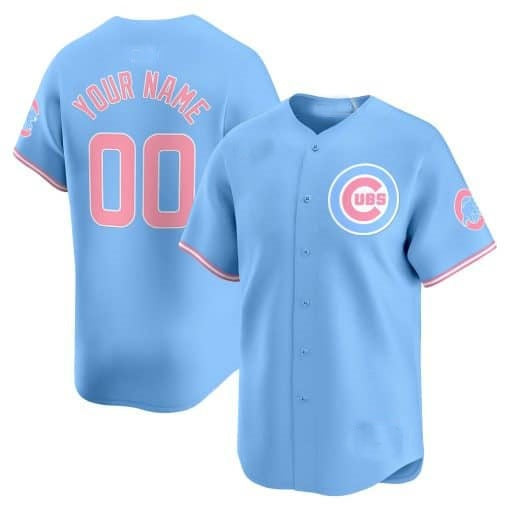 Custom Chicago Cubs Bubblegum Pink Vapor Premier Limited Jersey ¨C Blue HOLBERT