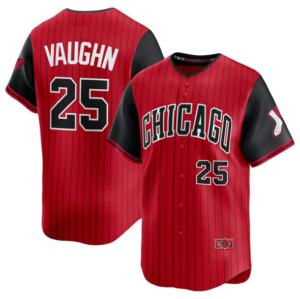 Chicago White Sox #25 Andrew Vaughn Red Black HOLBERT 2025 City Connect Limited Stitched Jersey