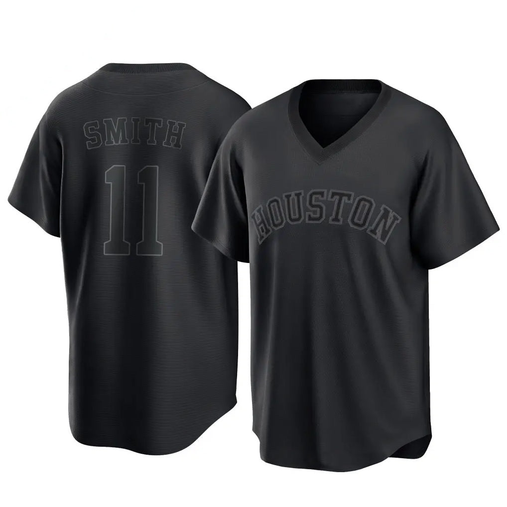 Houston Astros #11 Cam Smith Player Black HOLBERT Fashion T-shirt Home Game Stitched Jerseys