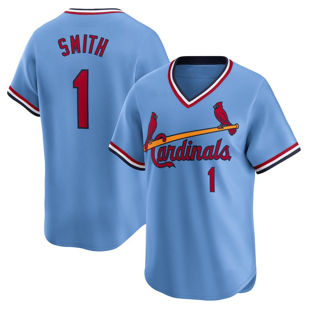 St. Louis Cardinals #1 Ozzie Smith Royal HOLBERT Throwback Cooperstown Limited Jersey