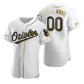 Custom Baltimore Orioles White HOLBERT Stitched Flex Base Golden Edition Jersey