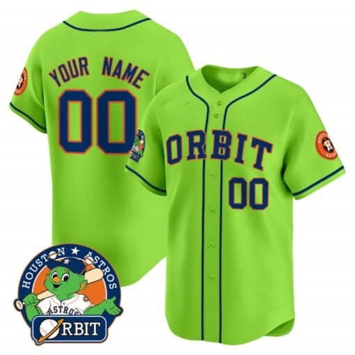 Custom Houston Astros Orbit Patch Green HOLBERT Vapor Premier Limited Jersey ¨C All Stitched