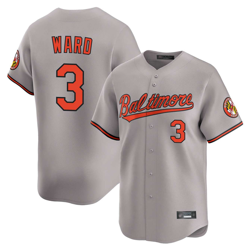 Baltimore Orioles #3 Taylor Ward Player Gray HOLBERT Limited Home Game Stitched Jerseys