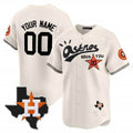 Custom Houston Astros Cactus Jack Style Vapor Premier Limited Jersey ¨C Stitched-Cream HOLBERT
