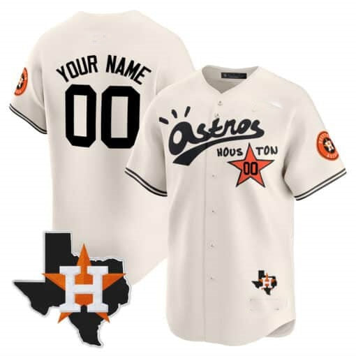 Custom Houston Astros Cactus Jack Style Vapor Premier Limited Jersey ¨C Stitched-Cream HOLBERT