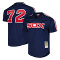 Chicago White Sox #72 Carlton Fisk Player Navy HOLBERT Mitchell & Ness Cooperstown Collection Mesh Game Stitched Jerseys