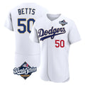 Los Angeles Dodgers #50 Mookie Betts Player Gold White HOLBERT World Series 2026 Collection Stadium Limited Elite Stitched Jerseys