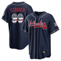 Atlanta Braves #99 Spencer Strider Player Navy HOLBERT USA 250 Fourth Of July Limited Home Game Stitched Jerseys