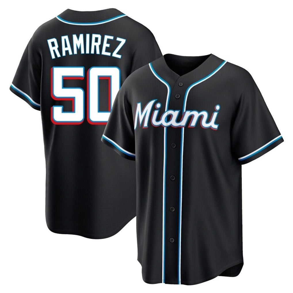 Miami Marlins #50 Agustin Ramirez Player Black HOLBERT Fashion Out Home Game Stitched Jerseys