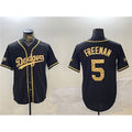 Los Angeles Dodgers #5 Freddie Freeman Black Gold HOLBERT 2024 World Series Champions Limited Stitched Jersey