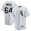 Chicago White Sox #64 Shane Smith Player White HOLBERT Stripe Home Game Stitched Jerseys