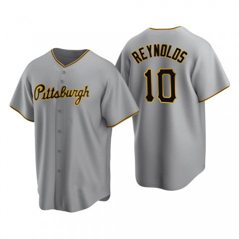 ittsburgh Pirates #10 Bryan Reynolds Gray HOLBERT Road Cool Base Jersey