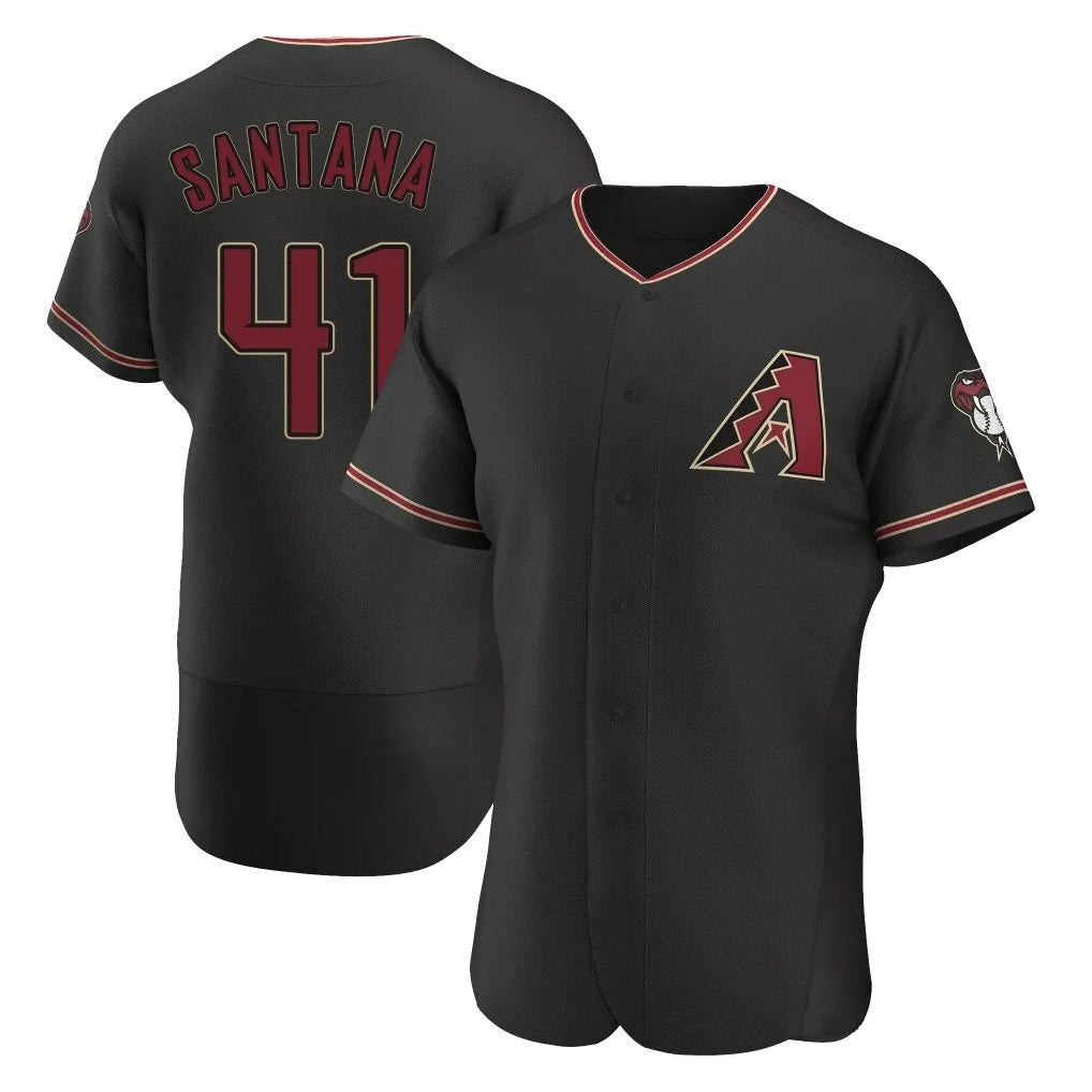 Arizona Diamondbacks #41 Carlos Santana Player Black HOLBERT Limited Elite Home Game Stitched Jerseys