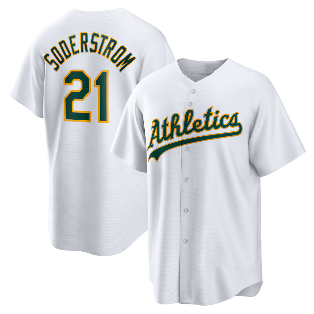 Oakland Athletics #21 Tyler Soderstrom White HOLBERT Home Replica Jersey