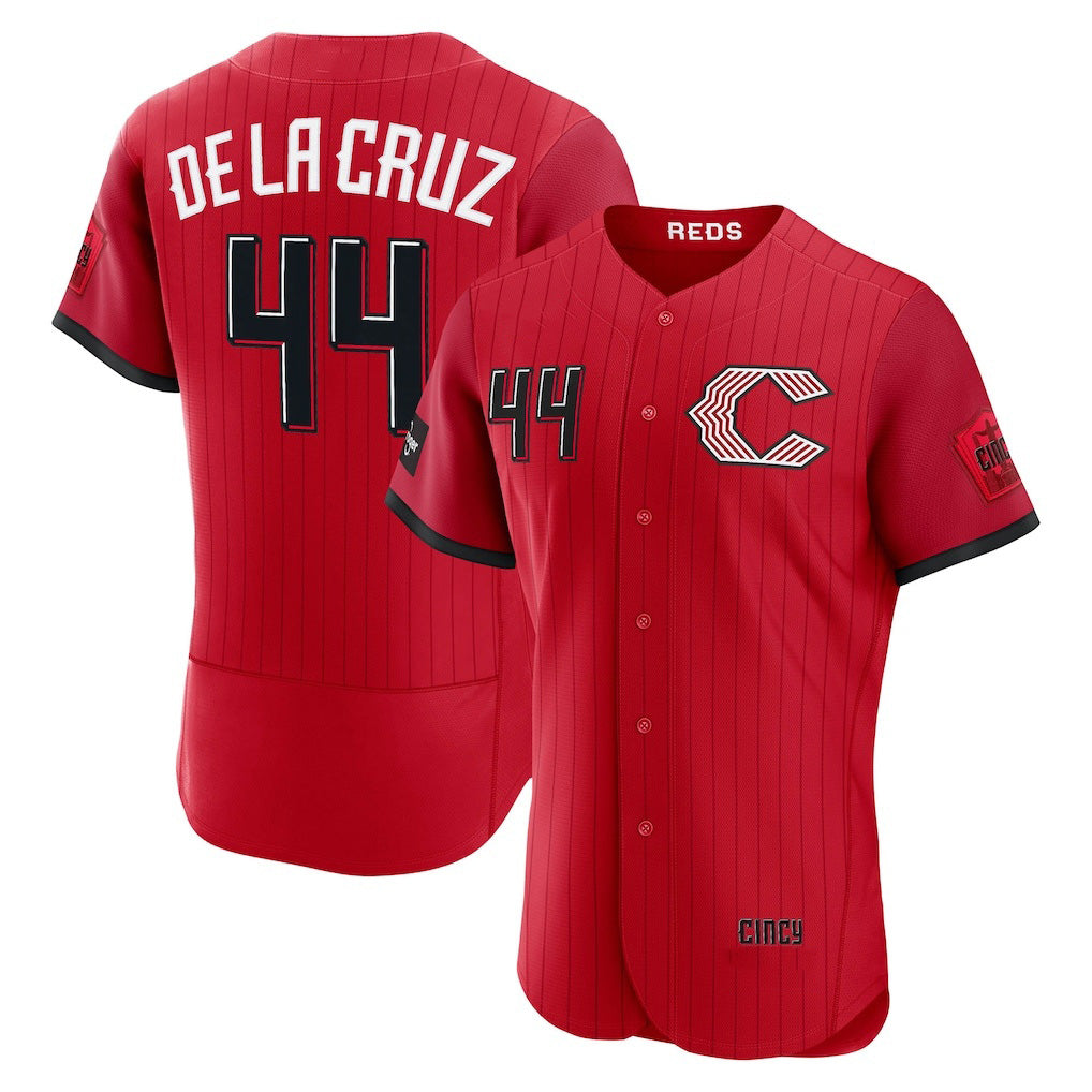Cincinnati Reds #44 Elly De La Cruz Red HOLBERT 2026 City Connect Authentic Sponsor Patch Jersey