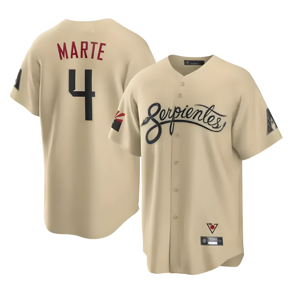 Arizona Diamondbacks #4 Ketel Marte Player Tan HOLBERT City Connect Home Game Stitched Jerseys