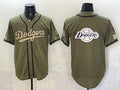 Los Angeles Dodgers Team Big Logo Olive HOLBERT 2026 Armed Forces Day Stitched Jersey 2