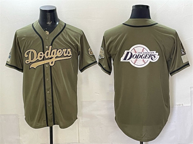 Los Angeles Dodgers Team Big Logo Olive HOLBERT 2026 Armed Forces Day Stitched Jersey 2