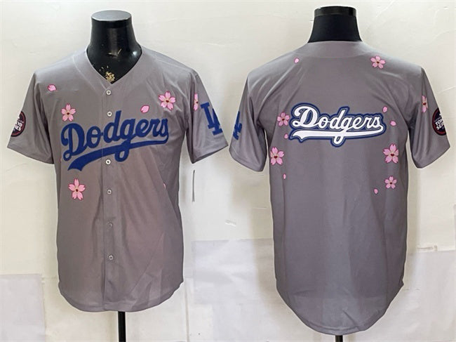 Los Angeles Dodgers Team Big Logo Grey HOLBERT 2025 Tokyo Series Limited Stitched Jersey