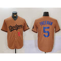 Los Angeles Dodgers #5 Freddie Freeman Number Olive HOLBERT Cool Base Limited Stitched Jersey 2