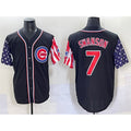 Chicago Cubs #7 Dansby Swanson Black HOLBERT 2025 Independence Day Vapor Premier Limited Stitched Jersey