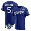 Los Angeles Dodgers #5 Freddie Freeman Player Royal HOLBERT World Series City Connect Elite Home Stitched Jerseys