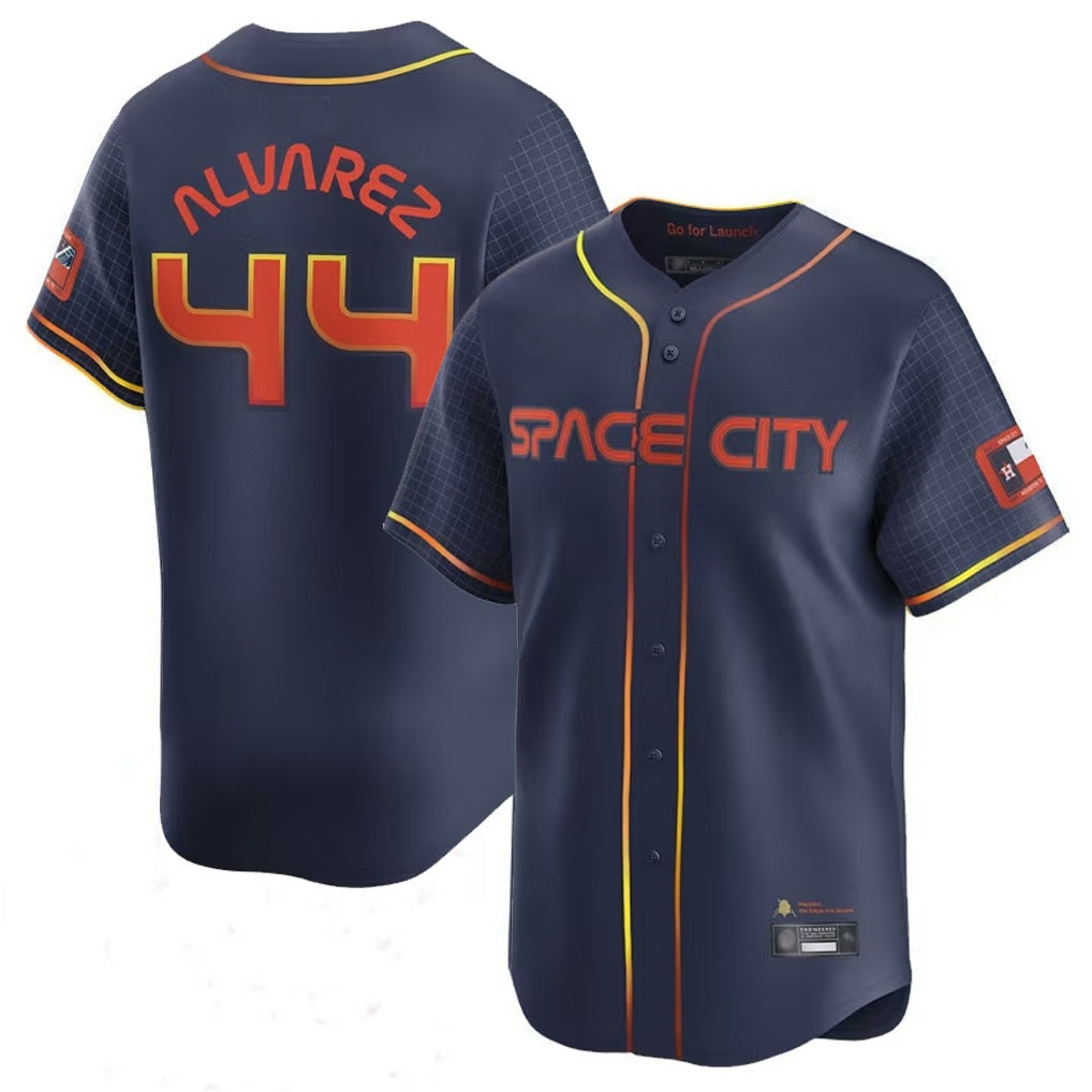 Houston Astros #44 Yordan Alvarez Player Navy HOLBERT City Connect Limited Home Game Stitched Jerseys