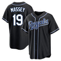 Kansas City Royals #19 Michael Massey Player Black HOLBERT Carbon Fashion Home Game Stitched Jerseys