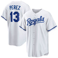 Kansas City Royals #13 Salvador Perez White HOLBERT Home Replica Player Jersey