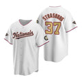 Washington Nationals #37 Stephen Strasburg White Gold HOLBERT 2019 World Series Champions Stitched Cool Base Jersey