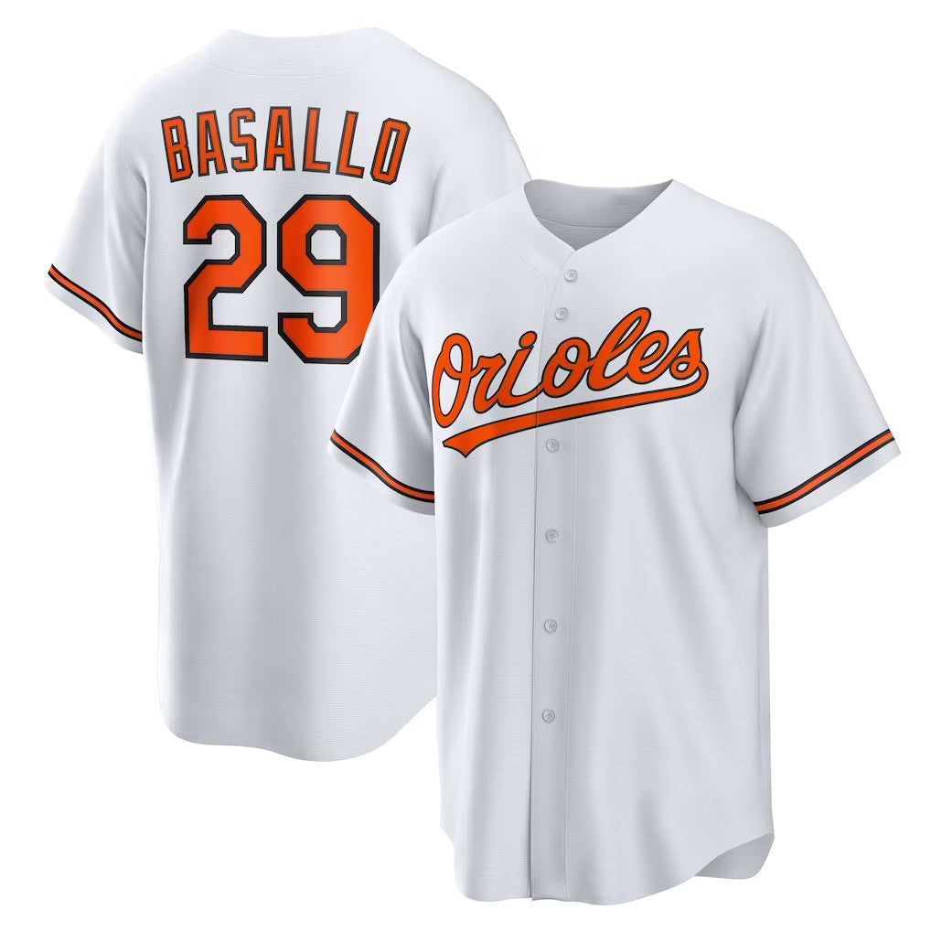 Baltimore Orioles #29 Samuel Basallo White HOLBERT Replica Player Jersey
