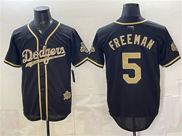 Los Angeles Dodgers #5 Freddie Freeman Black HOLBERT Military Appreciation Game Day Stitched Jersey