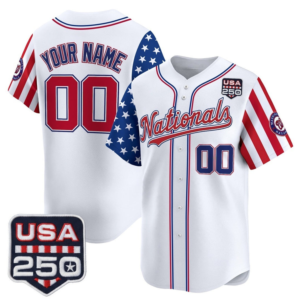 Custom Washington Nationals America 250 Edition Vapor Premier Limited White HOLBERT Stitched Jerseys