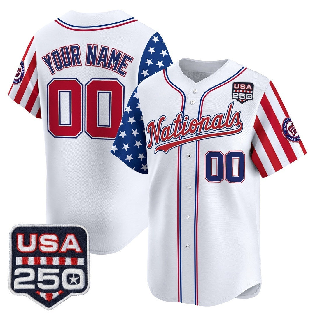 Custom Washington Nationals America 250 Edition Vapor Premier Limited White HOLBERT Stitched Jerseys