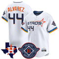 Houston Astros #44 Yordan Alvarez Player White HOLBERT City Connect Texas Patch Vapor Premier Limited Home Stitched Jerseys