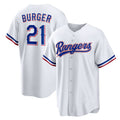 Texas Rangers #21 Jake Burger White HOLBERT Home Replica Jersey