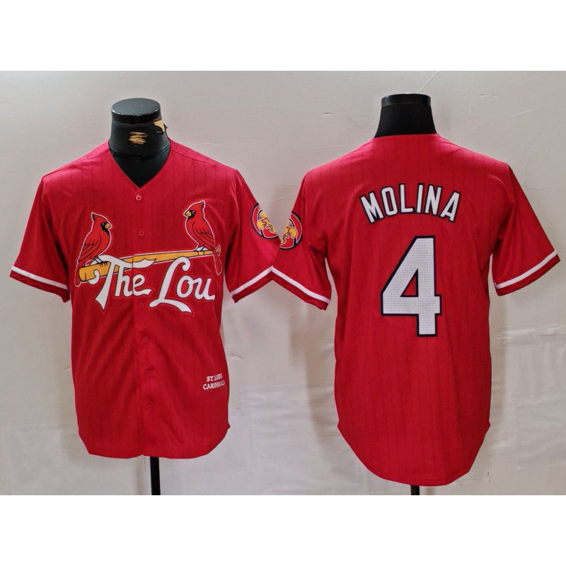 St. Louis Cardinals #4 Yadier Molina Red HOLBERT 2024 City Connect Stitched Jersey