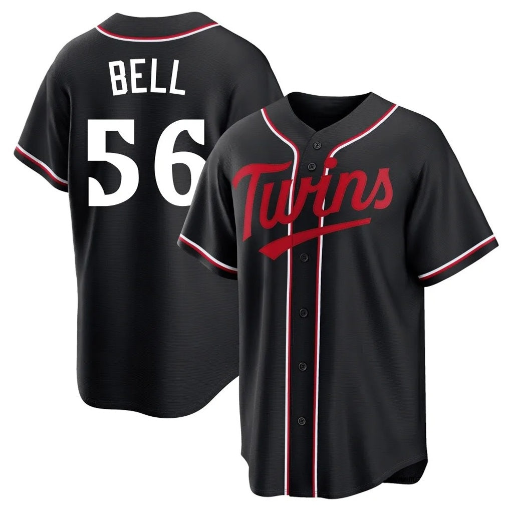 Minnesota Twins #56 Josh Bell Player Black HOLBERTFashion Out Home Limited Stitched Jerseys