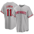 Cincinnati Reds #11 Barry Larkin Player Gray HOLBERT Home Game Stitched Jerseys