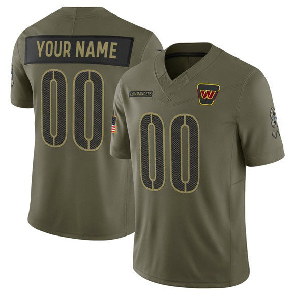 Custom W.Commanders Active Player Olive HOLBERT 2025 Salute to Service Limited Stitched Jersey