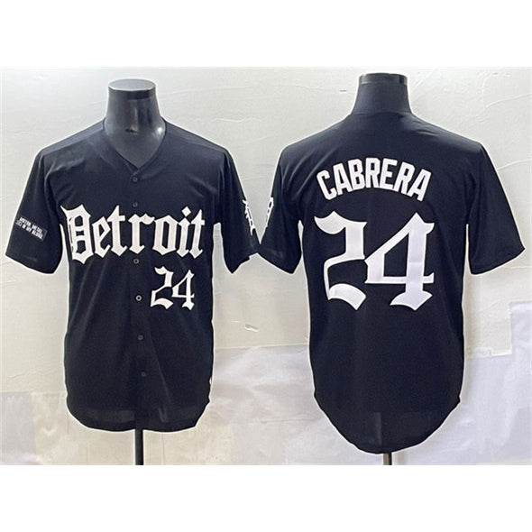 Detroit Tigers #24 Miguel Cabrera Black HOLBERT 'Motor Gothic Edition' Vapor Premier Limited Stitched Jersey