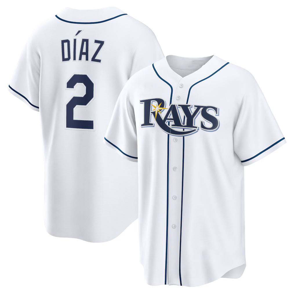 Tampa Bay Rays #2 Yandy D¨ªaz White HOLBERT Home Replica Jersey