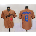 Los Angeles Dodgers #8 Kike Hernandez Number Olive HOLBERT Cool Base Limited Stitched Jersey 2