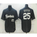 Chicago White Sox #25 Andrew Vaughn Black HOLBERT With Small Number 2021 City Connect Stitched Cool Base Jersey